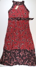 FAT FACE SANDIE PRESSED FLORAL SUMMER BOHO MAXI DRESS - RED 962488 WOMEN UK16