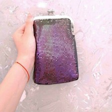 Damen Pailletten Schulter Kette Tasche Metall Zigarette Snap Kasten Verschluss