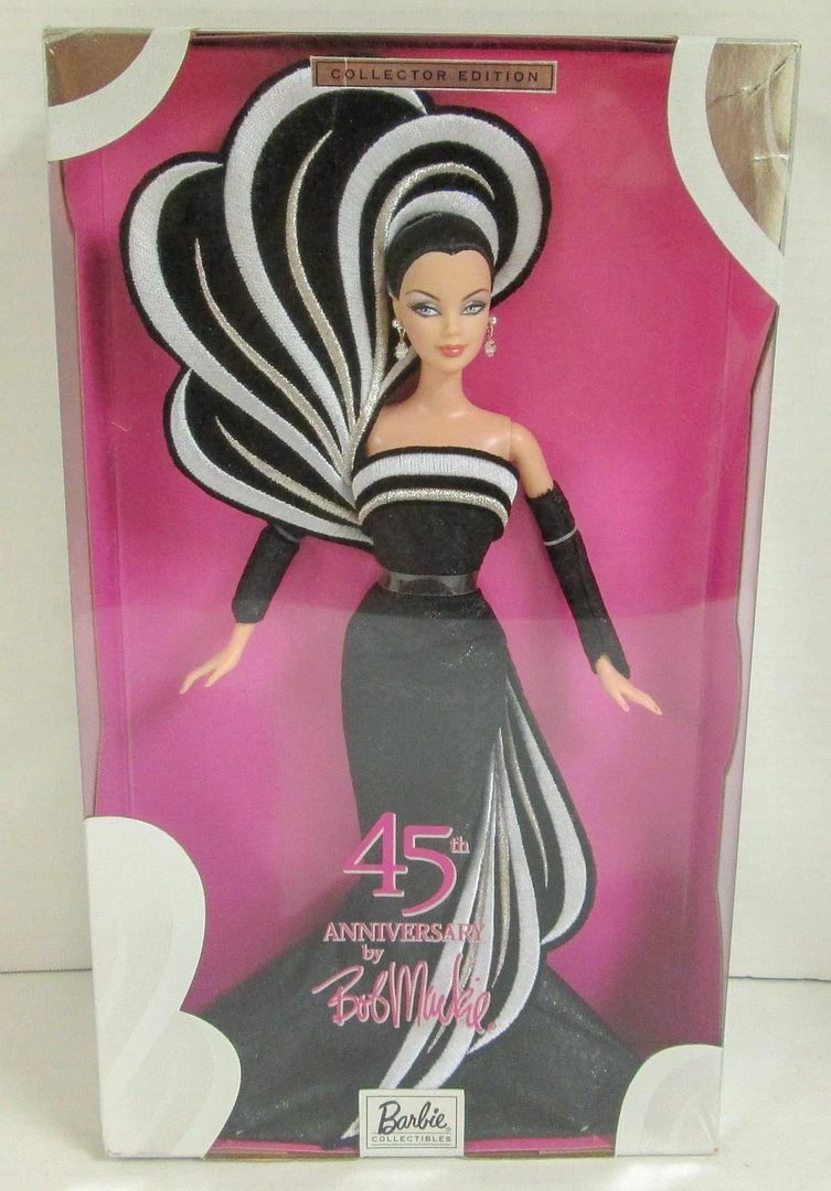 RARE 45th Anniversary by Bob Mackie BRUNETTE Barbie Doll NEW