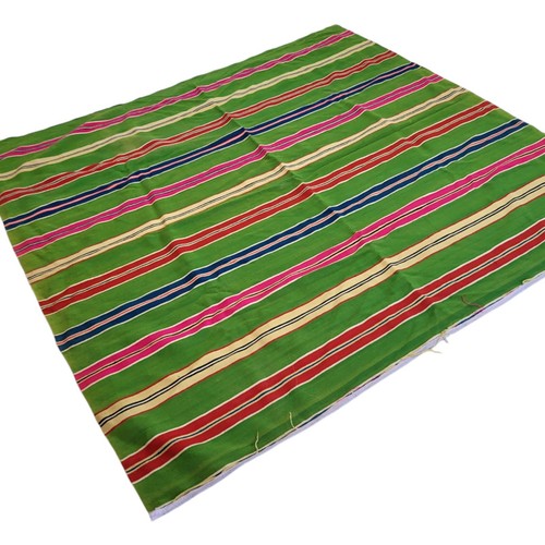 Handmade Moroccan Green Rug Pink Red Blue Gold Stripes Berber Tribal Wool Carpet - Picture 6 of 22