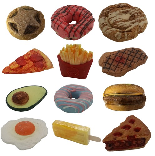 Realistic Decorative Soaps - Burger Steak Egg Pizza French Fries Doughnut Pie