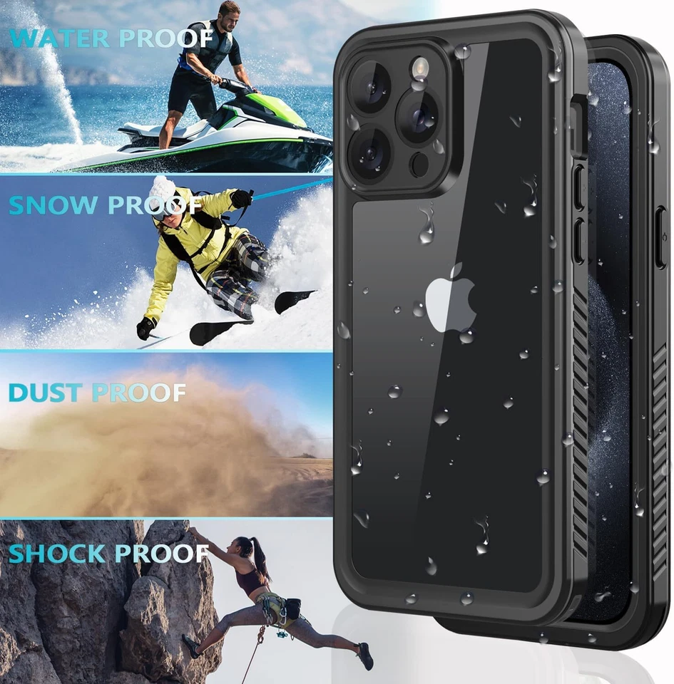 For iPhone 15 Pro Max 15 Plus Waterproof Shockproof Case Screen Protector Cover - Image 2 of 4