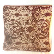 Set of 3 Rust Chenille Damask Throw Pillow Covers 20x20 Boho Terracotta RN 91594