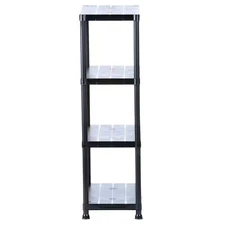 HDX Black Plastic Storage Shelving Unit 4-Shelf 15 In. D X 28 In. W X 52 In. H