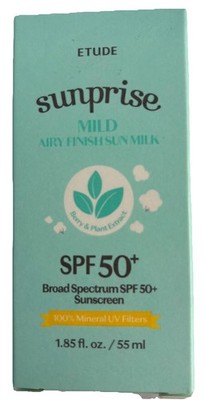 ETUDE Sunprise Mild Airy Finish Milk  SPF 50+ Sunscreen 55ml, 100% Mineral Based