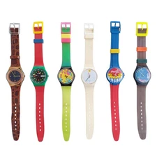 Swatch & Coca-cola 6 Pc Dummy Watch Lot DOTTED SWISS EMERALD DIVER and More 80's