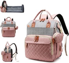 Diaper Bag Backpack W/ Changing Station Waterproof Large Capacity Baby Bag Mom