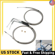 Stainless Steel Throttle and Idle Cable Set For Harley Davidson 42inch 56579-02A