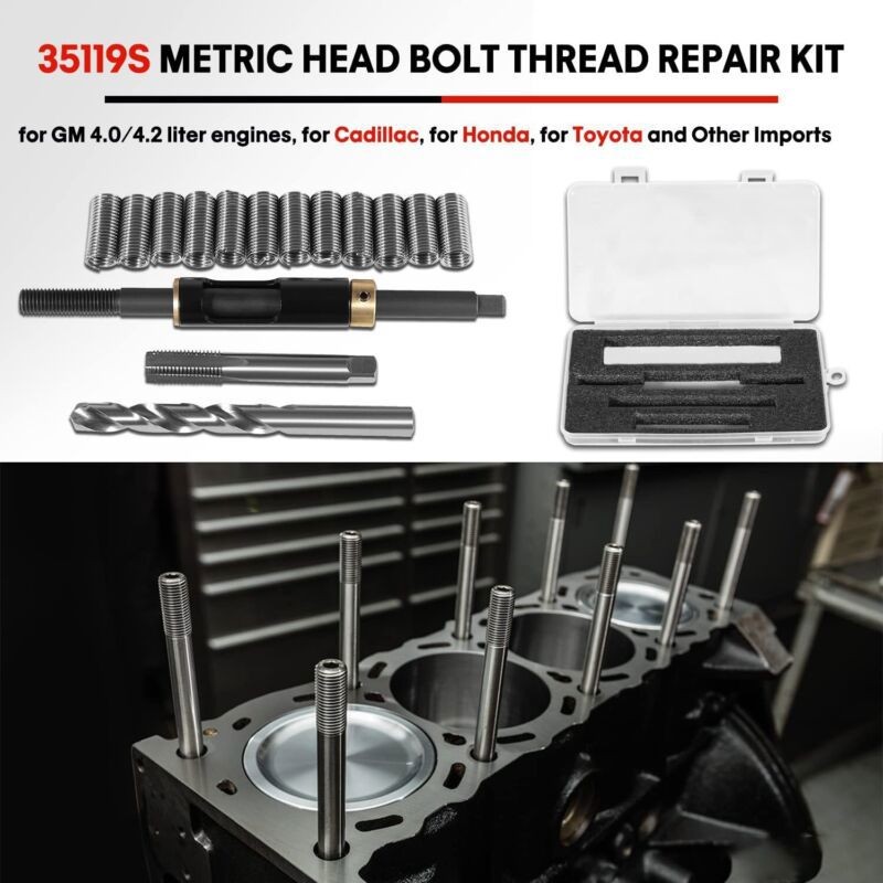 Universal Head Bolt Thread Repair Kit 35119S for Honda Toyota Cadillac M11X1.5