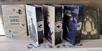 Fairyloot Fourth Wing/Iron Flame/Onyx Storm SIGNED Full Name W Overlays/Notebook