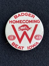 1949 University of Wisconsin Badgers Homecoming Pin Pinback Button (2.25