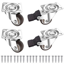 Set Di 4 Rotelle per Mobili 1 Pollice Di Alta Qualità, Con 2 Freni + 20 Viti, Si