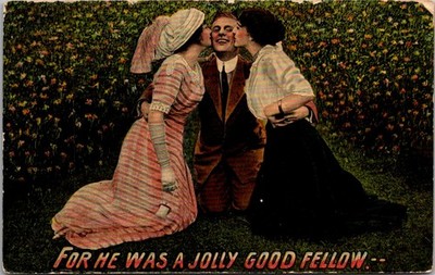 For He Was A Jolly Good Fellow 1911 Victorian Romance Postcard TPR9