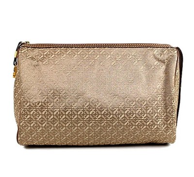 LOEWE Clutch Bag Brown Handbag Q997 Used
