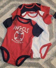 MLB Los Angeles Angels Baseball Baby Bodysuits - Lot Of 3 - Size 0-3 Months NEW