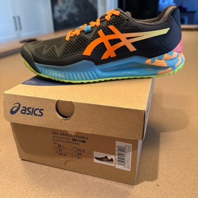 Asics Gel Resolution 8 - Mens 6.5 - 1041A360-001 Black Flash Coral
