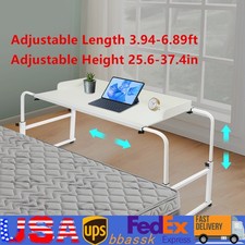 Movable Desk Over Bed Table For Laptop Computer Adjustable Height With Wheels