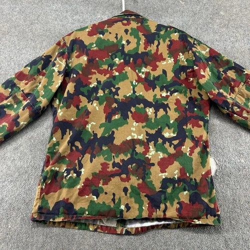 VINTAGE Swiss Alpenflage Jacket Mens Large Red Green Combat Camo M83 Cotton OPTI image 9