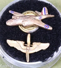 US WW2 AAC Air Corps AAF Sweetheart Lapel Tie Pin 2 British Gold Filled MI1315