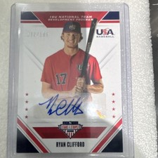Panini 2020 Stars & Stripes Ryan Clifford 16U-RC Rookie Auto #/199 Baseball Card. rookie card picture