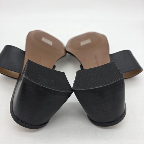 Madewell Shoes Womens Size 10.5 Black Leather Block Heel Sandals Slide Strappy - Picture 12 of 16