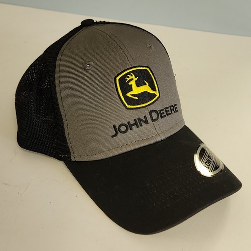 Baseballmütze Kappe John Deere schwarz & grau verstellbar atmungsaktiv toller Zustand