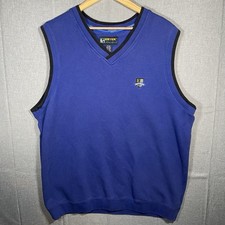 Vintage Eddie Bauer Ebtek Fleece Vest Sweater Men s Size XL Blue Golf Golfer
