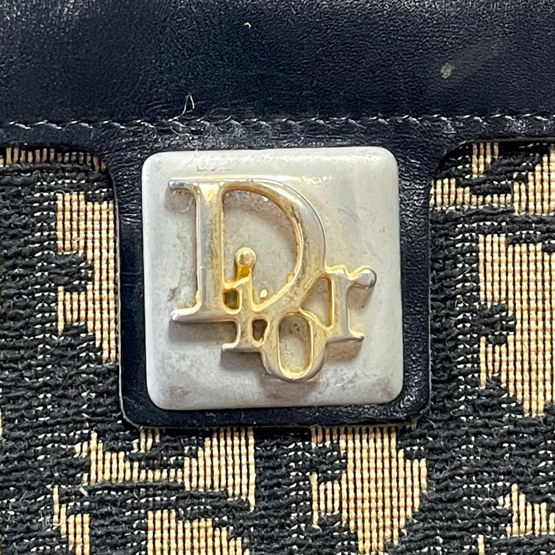 Christian Dior Shoulder Bag Canvas Leather Dark Navy Beige Trotter Authentic thumbnail 19