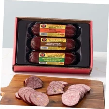 Wisconsin's Best - Summer Sausage Sampler - Smoked, Garlic & Jalapeno Cheddar 