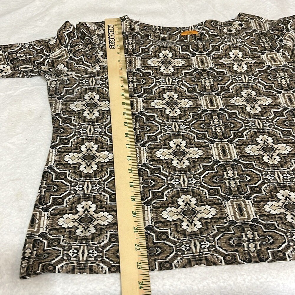 Ruby Rd  3/4 Sleeve Geometric Patterned Top Women… - image 7