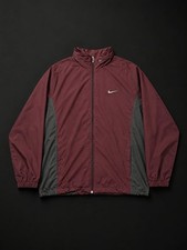 Nike Maroon and Grey Full Zip Windbreaker Jacket Size XL
