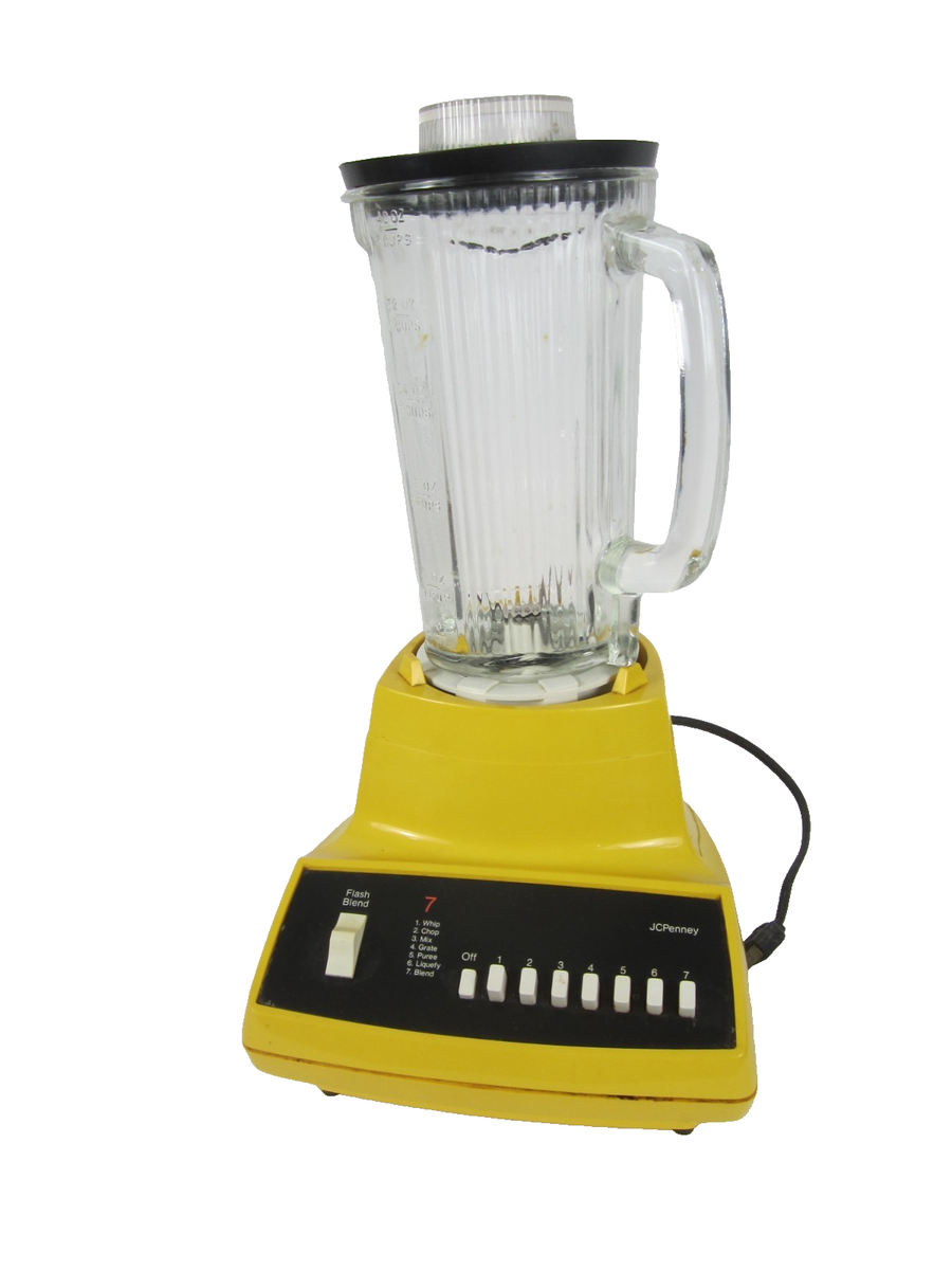 Vintage JCPenney Yellow 7 Speed Blender Model 5660 Mid Century
