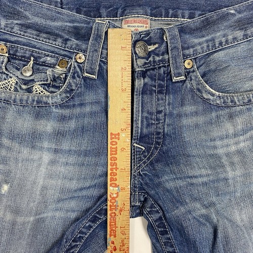 Pantalones de mezclilla ajustados True Religion para hombre 32x32 azul hechos en EE. UU. bolsillo con solapa - Imagen 11 de 13