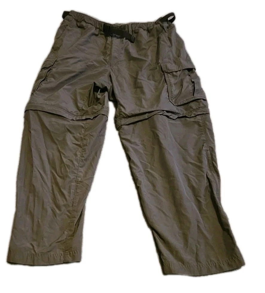 REI Co-Op Pant Mens XL 32L Convertible Zip Off Shorts Packable Nylon Green