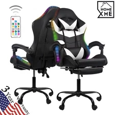 Gaming Chair Ergonomic Computer Office Chair Recliner Swivel Seat RGB Lighting
