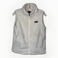 Patagonia Los Gatos Fleece Vest Girls XXL 16-18 Ivory Sherpa Full Zip Youth Size