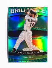 Charlie Blackmon ~ 2020 Panini Prizm ~ Green Prizm #B-10 Brilliance 