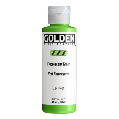 Fluid Acrylics, Fluorescent Green, 4 fl. oz. Bottle, Professional Acrylic Pai...