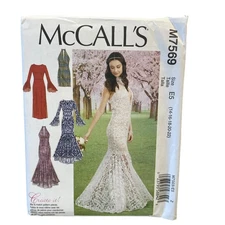 McCALL'S M7569 Misses' Dresses Size 14-22 Mermaid Flounce Dress UNCUT FF