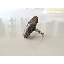 Vintage Large Sterling Silver Agate Ring