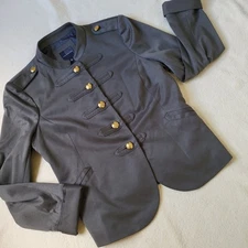 Olive Green Military Style Jacket W/ Gold Womens Size Large The Limited 