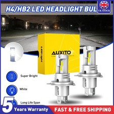 H4 LED Headlight Bulbs High&Low Beam 9003 HB2 400W 40000LM 6500K White Bright 2X
