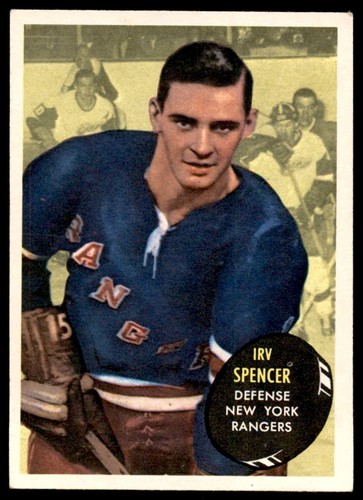 1961-62 Topps Irv Spencer RC #47 New York Rangers