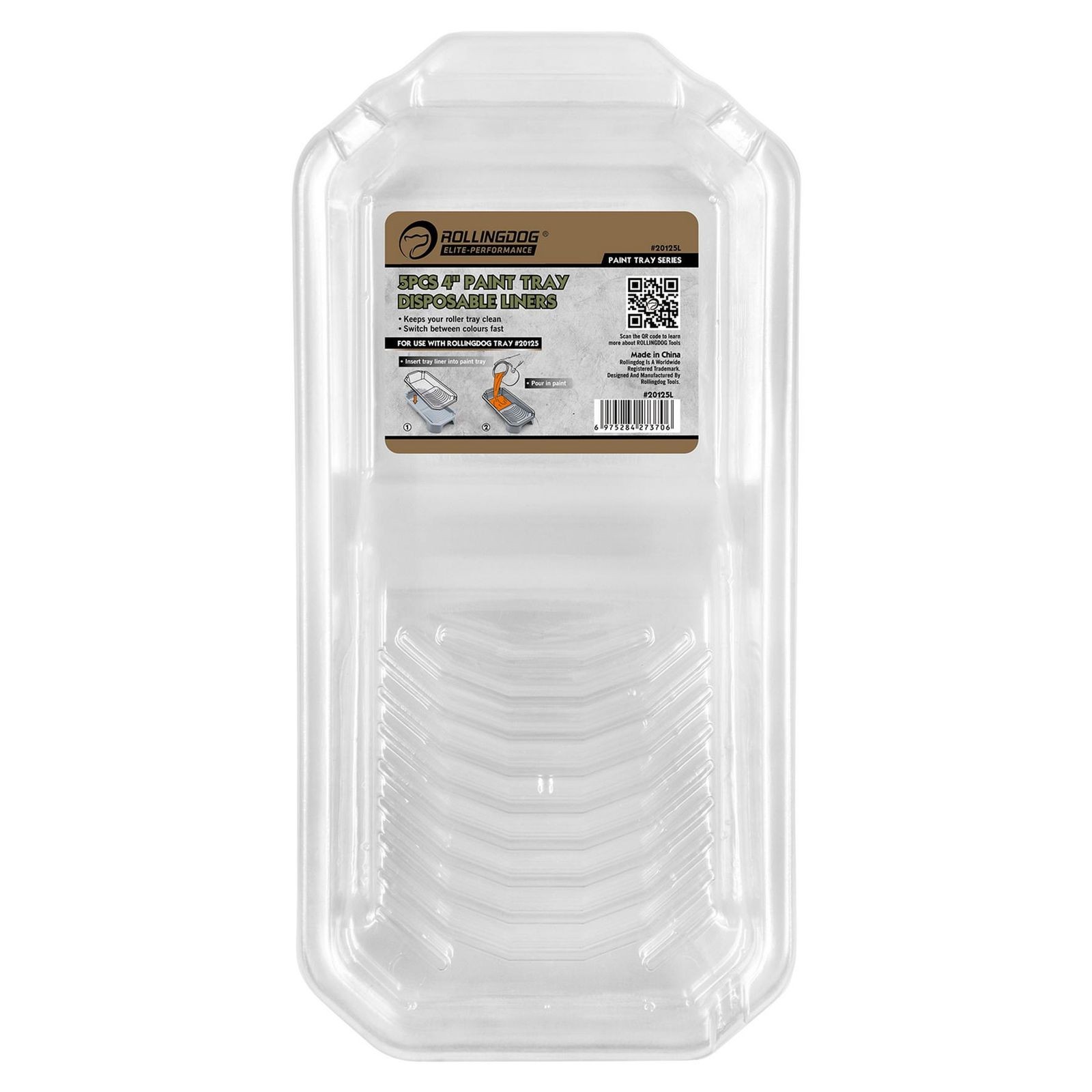 Rollingdog 09355 ROLLINGDOG Paint Tray Liners, 4 /100mm (Pack of 5) - Image 3