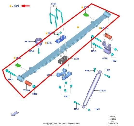 Ford F150 Super Cab Lariat 2015-20 2,7 L 4x4 muelle de hoja trasero izquierdo o derecho Foto 2 de 4
