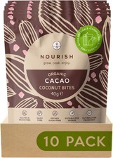 Nourish Organic Cacao Coconut Bites, Vegan, Gluten Free, Dairy Free, Keto Snack