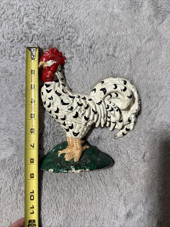 Parada de puerta de gallo de hierro fundido cocina pollo campo granja arte ave Foto 4 de 4