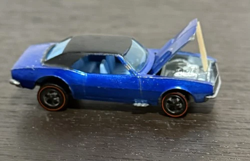 1967 Hot Wheels Redline Custom Camaro HK Blue W/Blue Interior