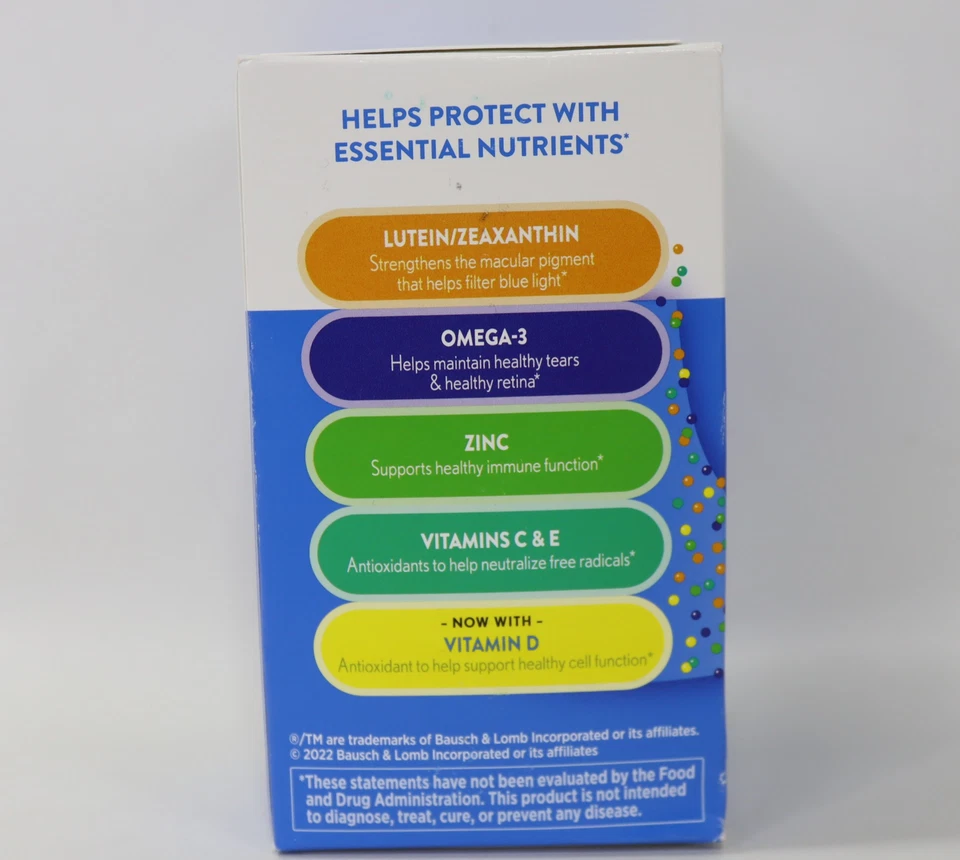 Витамины и минералы для глаз Ocuvite для взрослых 50 Plus 90 штук срок годности: 11/30/2025 - Изображение 3 из 4