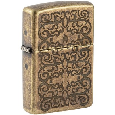 Zippo Windproof Lighter Tattoo Theme Design Antique Brass Metal 48484
